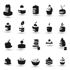 Set collection icon brand identity business catering bakery design idea