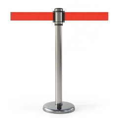Obraz premium Metal barrier with red tape