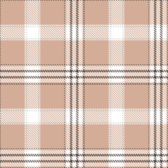 Pale White and Soft Charcoal Grey Seamless Tartan Textile Design