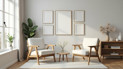 Cozy Living Room Decor: Chairs, Picture Frames & Flower Vases Ideas