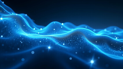 Futuristic Flat Vector: Neon Curves on Cyber Blueprint for Smart Branding