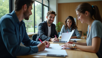 Obraz premium Enhance Your Learning: Students Engage in Online Quizzes and Competence Assessments on University Websites - A Photo Stock Concept with Space for Customization