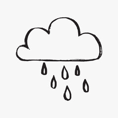 Rain cloud doodle illustration vector