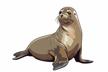 High Resolution of Pixel Art Cartoon of a Seal