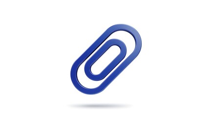 Obraz premium Blue Paper Clip Isolated on White Background Office Supply Concept