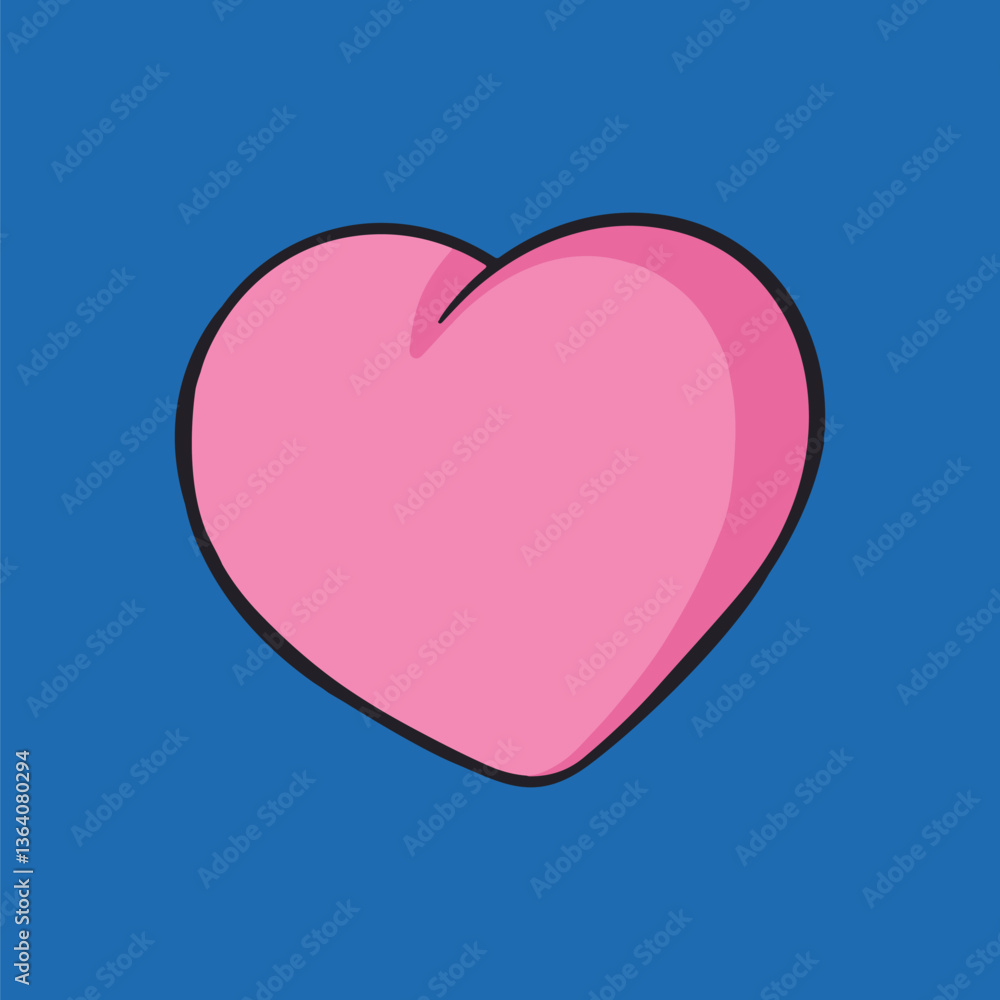 Poster colorful heart shape retro element vector