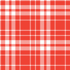 Smoky White Seamless Tartan with Soft Tomato accents Textile Design