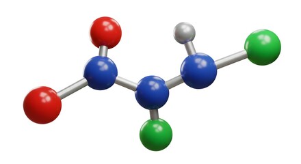 Obraz premium Molecule Structure Diagram Rendered in 3d with Red Blue and Green