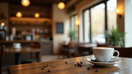 Cozy Caf? Interior Border for International Coffee Day Marketing Materials