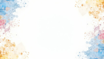 Artistic Mental Health Day Frame with Watercolor Brains and Soothing Colors for Text Space