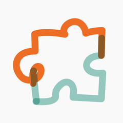 Obraz premium Puzzle pop doodle line art vector