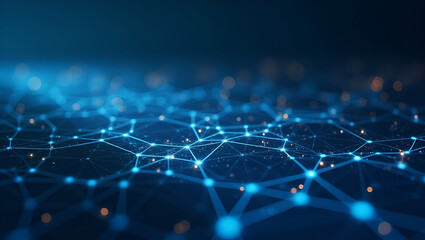 Obraz premium Flat Illustrations of Geometric Tech Patterns: Streamlined Data Pathways and Smart Grids for Branding in Digital Transformation and Cloud Systems