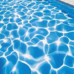 Obraz premium Sparkling blue water reflections and edge of a swimming pool