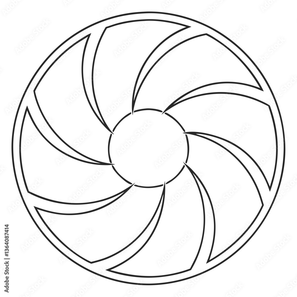 Poster a mesmerizing circular design featuring swirling, symmetrical lines creating a hypnotic vortex effec