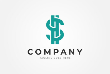 Letter S Dollar Design Logo Inspiration. flat design logo template. vector illustration