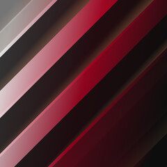 Fototapeta premium Abstract diagonal stripes in red and white gradients on a dark background, modern design, illustration