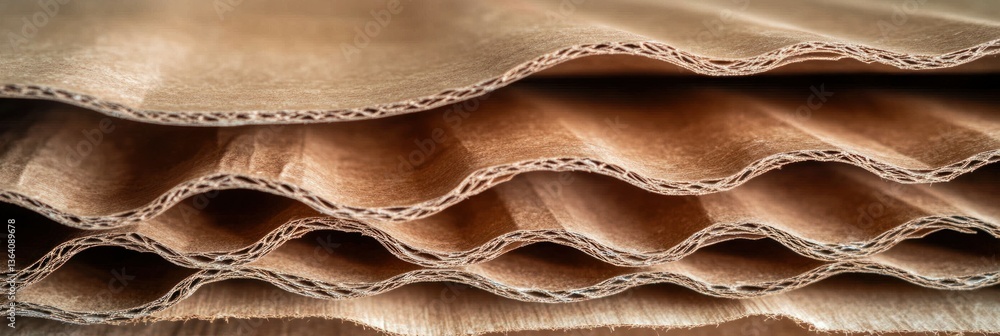 Aufkleber layers of corrugated cardboard forming intricate textures and repeating patterns