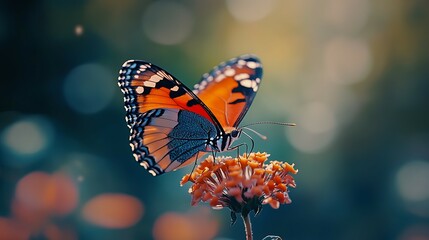 Obraz premium Butterfly on a flower. Beautiful butterfly on a flower.