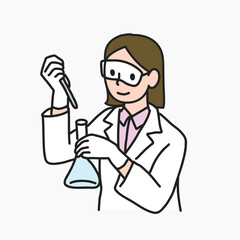 Young female scientist working in lab vector