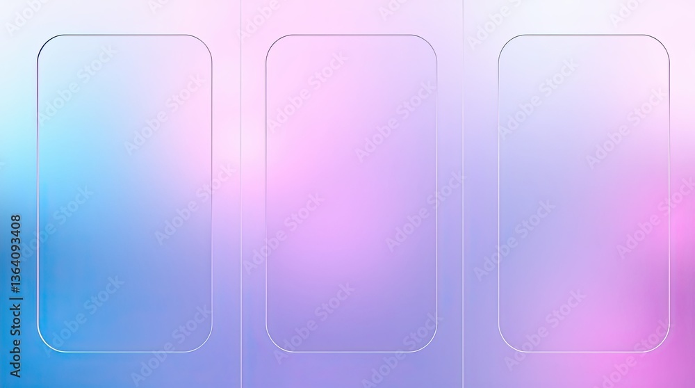 Poster soft gradient background blends shades of blue and purple creating a calm and modern atmosphere with