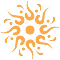 Tribal Tattoo Sun Vector Element