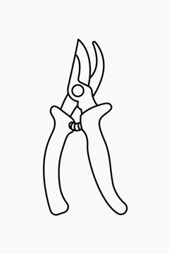 black and white pruning shears clip art preview