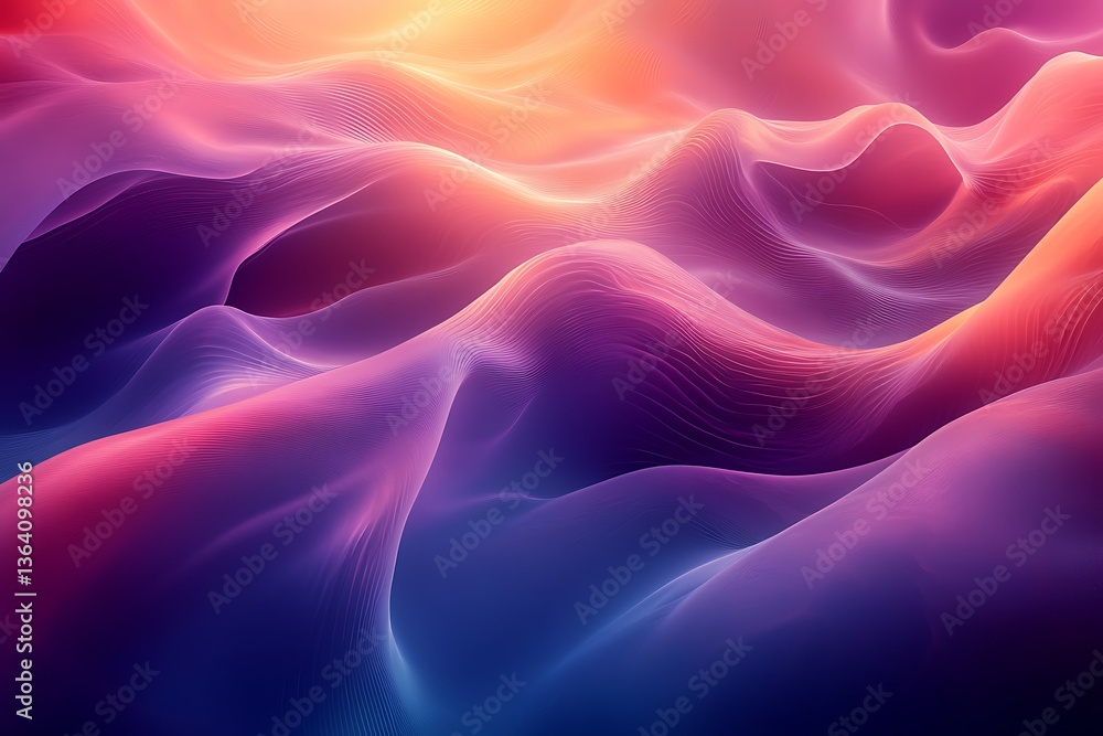 Wall mural abstract background with glowing particles.
