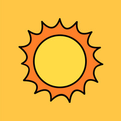 The Sun, retro illustration vector