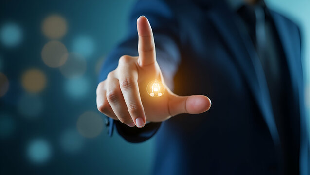 Business hand clicks webinar online education internet e learning concept concept as Businessperson clicks online webinar showcasing digital education learning platform in  Photo Stock  Concept  and e