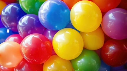 Colorful balloons are grouped together in a visually appealing arrangement