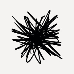 Obraz premium Abstract black ink scribble art illustration vector