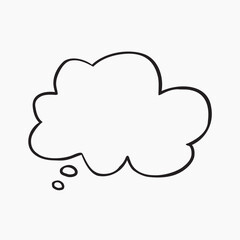 Cloud-shaped thought bubble illustration vector