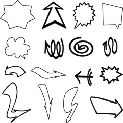 hand drawn arrows set