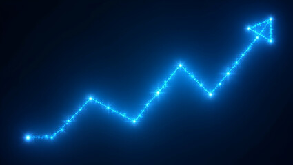 abstract glowing blue growth chart low polygon particle triangle style wireframe light connections vector wireframe concept concept as Abstract glowing blue growth chart with low polygon particle tria