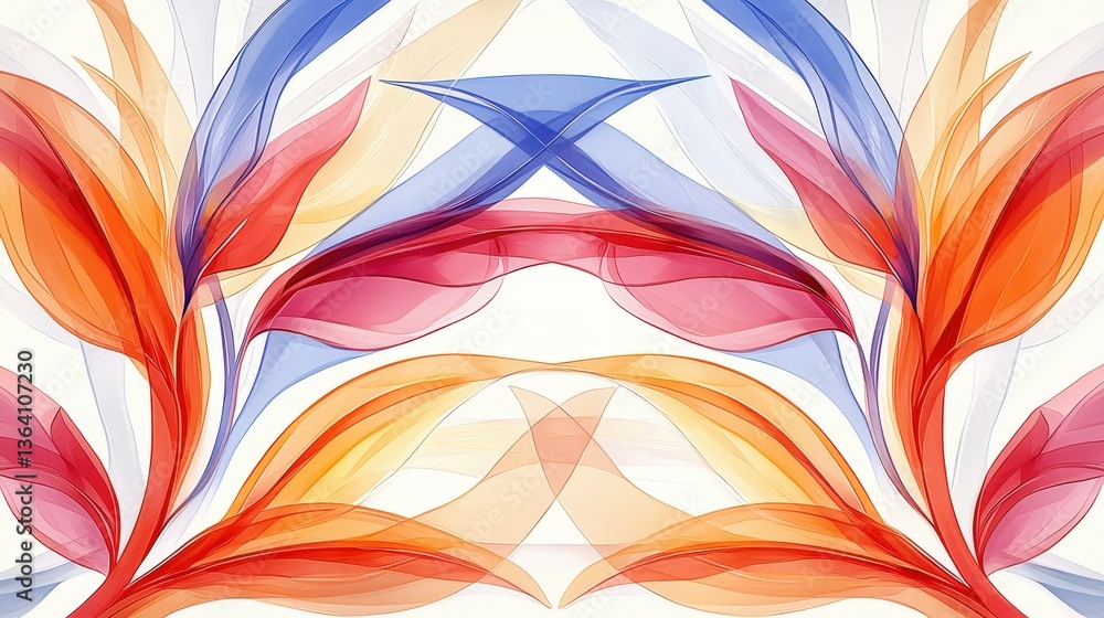 Poster vibrant and colorful abstract design featuring dynamic shapes and patterns in vivid colors