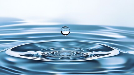 Water droplet falling, creating ripples. (2)