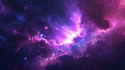 Obraz premium A vibrant colorful depiction of a galaxy with many stars