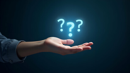 Flat Hand Showcasing Holographic Interview Experience: A Minimalist Approach