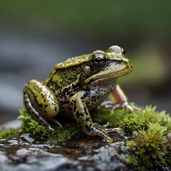 Blanchard's Cricket Frog on Damp Rock by Stream