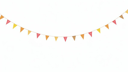 Obraz premium Colorful Triangular Flags on Strings - Festive Decorative Vector Illustration