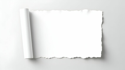 Flat White paper poster ripped torn is glued to the wall with space for text concept as White torn paper poster glued to wall leaving space for text suitable for marketing and design projects in  Simp