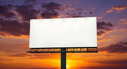 Blank Billboard At Sunset
