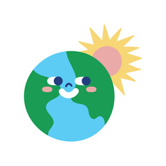 Earth Day Sun Handmade Illustration