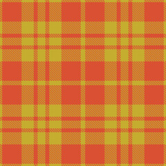 Neon Brown Yellow and Neon Brick Orange Seamless Tartan Textile Design