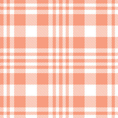 Modern Deep Peachy Pink Seamless Tartan Textile Design