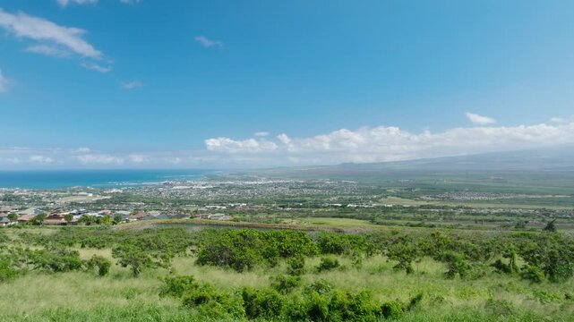 DRONE centeral Maui Landscape Shot Kahului, Wailuku, Haleakala, Hawaii Tourism