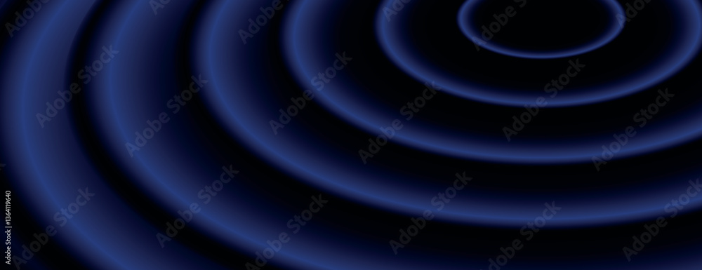 Poster dark blue background with concentric circles. the background features a smooth, gradient texture in 