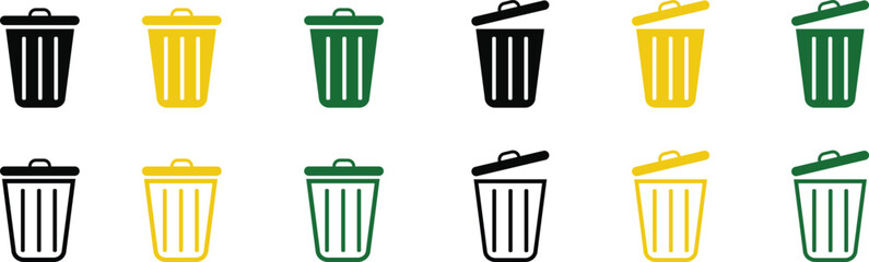 trash bin symbol icon in flat vector