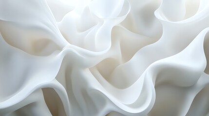 Obraz premium Abstract White Fabric Flowing with Soft Light and Delicate Folds