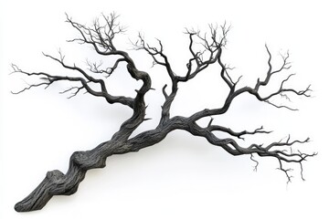 A detailed illustration of a barren tree branch